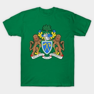 Gambia / Faded Crest Style Flag Design T-Shirt